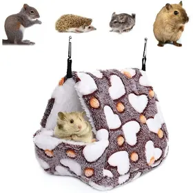 Comparer les prix de Hamac Nid Suspendu Café (17x15 cm) Mini Maison Chaude pour Hamsters Furets Lapins et Oiseaux .