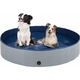 Meilleurs prix pour Piscine Chien Pliable 80x20cm PVC - Bassin Pataugeoire Grands Petits Animaux - Gris