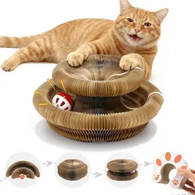 Meilleurs prix pour 1PCSArbre A Chat Multifunctional Corrugated Cardboard Scratching Post with Ball and Bell Scratching Post for Cats Cardboard