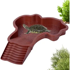 Meilleurs prix pour Bassin Extérieur pour Tortue Terrestre PiscineAbreuvoir et Mangeoire avec Rampe SécuriséeAccessoire Reptile Étanche