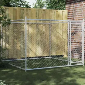 Comparer les prix de Gris Cage pour chiens (1pc) - Niches & enclos - avec porte gris 2x2x15 m acier galvanisé A1582