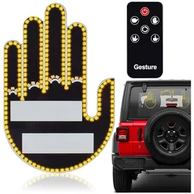 Comparer les prix de Lumière Doigt VoitureLumière de Doigt de Voiture LED avec télécommandeFunny Road Rage SignsCool ConduireIntérieur