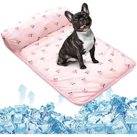 Comparer les prix de Panier auto-rafraîchissant 3 en 1 pour animaux de compagnie avec oreiller – Tapis et couverture rafraîchissants en soie glacée