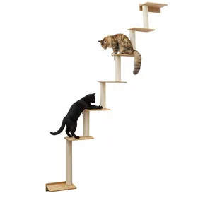 Meilleurs prix pour 251 cm Arbre à Chat Mural avec 7 Plateaux - Poteau à Griffer - Griffoir en Sisal