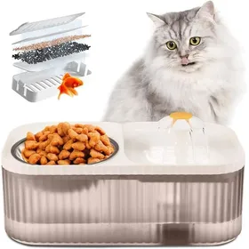Comparer les prix de 3L Fontaine Eau pour Chat et Gamelle Chat Distributeur de Croquettes et Eau Automatique pour Chats Petits et Moyens FONTAINE A EAU
