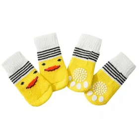 Meilleurs prix pour Chaussettes antidérapantes pour chien en tricot, intérieur, 4 pièces