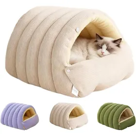 Comparer les prix de Panier Confortable pour Chat - 57 x 37 x28 cm. Panier DIntérieur pour Chat de Style Grotte Avec Housse Amovible et Lavable(Beige)