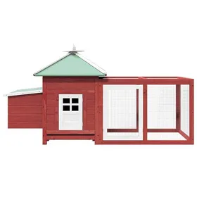 Meilleurs prix pour 598®Mode-Design Poulailler chalet 6-10 poules Pou Poulailler avec nichoir Rouge 190x72x102cm - Bois de sapin massif @5062339  348jt