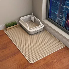 Comparer les prix de Tapis pour litière pour chat – 75 x 55 cm tapis imperméable double couche en EVA pour bac à litière et toilettes pour chat(jaune)