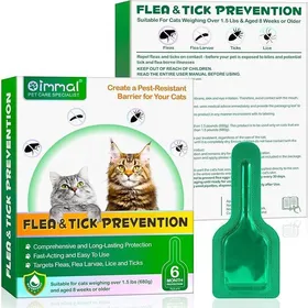 Meilleurs prix pour Topique en Gouttes pour Chats 6Pcs Ver-mif-UG-e Spot on pour Chats Prévention des Puces Et des Tiques Formule NaturelleDe 6 Mo