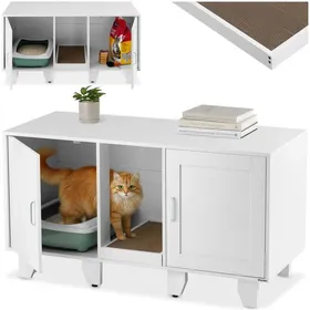 Comparer les prix de Maison de toilettage - TECTAKE - Armoire litière pour chats FREYA avec tapis à gratter et fermetures magnétiques