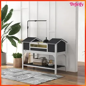 Meilleurs prix pour Maison pour tortue - AKOZON - 10755 - 2 niches - Support lampe réglable - Plateau plastique étanche