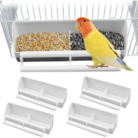 Comparer les prix de Lot 4 mangeoires oiseaux colonne nourriture avec support accessoires suspension cage pour perroquets