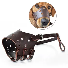 Meilleurs prix pour Muselire en Cuir pour Chien Anti-Morsure et Respirante vite les Aboiements Marron Taille S YYV