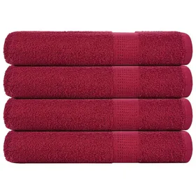 Comparer les prix de vidaXL Serviettes 4 pcs bordeaux 100x200 cm 360 g/m² 100% coton serviette de plage serviette dinvité grande serviette de 136747