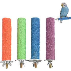 Meilleurs prix pour Perches Perroquet 4pcs Colorées Jouet Mâcher Griffes Bec Cage Oiseaux Entretien
