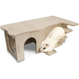 Comparer les prix de Maison en bois pour hamster maison à plusieurs chambres aire de jeux maison pour hamsters nains gerbilles octodons