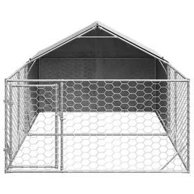 Comparer les prix de Clarence - TOP* Meuble/Maison/ Niche dextérieur pour chien enclos 4x2x15 m - Entrée ouverte - acier galvanisé EU3918