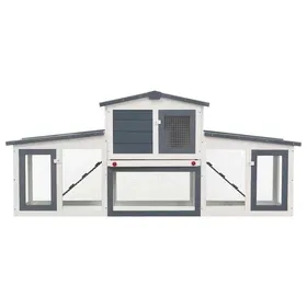 Meilleurs prix pour Gris Abri poules/animaux - SARAZYJ - Clapier large dextérieur - Gris et blanc 201x45x85cm Bois Hot37841100