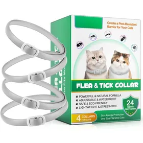 Comparer les prix de Colliers pour Chats Pack De 4 Colliers pour Puces Colliers pour Puces Et Anti - Tiques Colliers Chats Réglables Et Imperméables