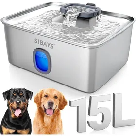 Meilleurs prix pour Fontaine a Eau Chat INOX 15L Grande Fontaine a Eau Chien avec Zone de Boisson Plus Large Super Silencieuse Fontaine à Eau ABREUVOIR