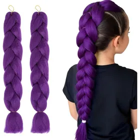 Comparer les prix de Lot de 2 Perruques Violette Enfant et Femme - Déguisement Cosplay Halloween Kpop - Cadeau pour Filles et Femmes
