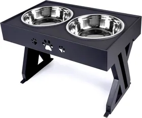 Meilleurs prix pour Support de gamelle surélevé pour chien 2 x 1140 ml en acier inoxydable, gamelles réglables pour grands chiens et chats, base