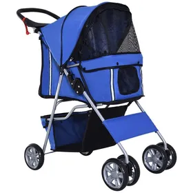 Comparer les prix de Poussette pour chien poussette pour animaux de compagnie remorque de jogging bleue pliable légère idéale pour les voyages
