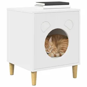 Comparer les prix de Elégant Maison pour chat contemporain - niche pour chat Blanc 425 x 40 x 53cm Bois dingénierie &0_8031244