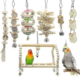 Meilleurs prix pour Lot de 7 jouets à mâcher pour perroquets perruches aras et inséparables
