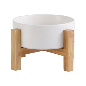 Meilleurs prix pour Gamelles surélevées en céramique Blanche pour Chat avec Support gamelles surélevées pour Nourriture ou Eau pour Chats et Petits