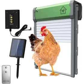 Comparer les prix de Porte automatique pour poulailler - PZCC - Solaire - Étanche - Capteur de lumière - Minuterie matin et soir - Aluminium