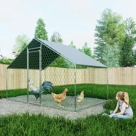 Meilleurs prix pour Enclos extérieur métallique poulailler 3x2x2 m avec système verrouillage et bâche PE durable pour élevage volailles sécurisé