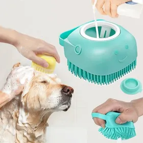Meilleurs prix pour Brosse de Bain pour Chiens et Chats – Massage Doux & Réservoir à Shampoing – Couleur Vert