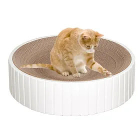 Comparer les prix de Griffoir pour chat gamelle rechargeable en carton pour chat idéal pour lintérieur et le salon des chats - Griffoir rond pour