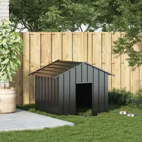 Meilleurs prix pour Meilleures Abris - Cage - Niche pour chien avec toit noir 131x101x102 cm acier galvanisé SSD2885157