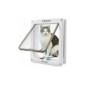 Meilleurs prix pour 3 Taille 4 Positions Chatière Chat Chien Serrure Verrouillable Rabat Porte Trappe pour Animaux de Compagnie (XL: 25 5.527.7cm  YYV