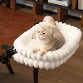 Comparer les prix de Lit pour Chat Bureau PliableHamac Chat Suspendu avec Support en Métal Robuste (2 KG)Panier Réversible Hiver/Été60x38x12 cm