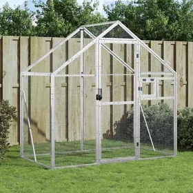 Comparer les prix de Volière argenté 179x100x185 cm aluminium - Cadre durable - design élégant(2601)