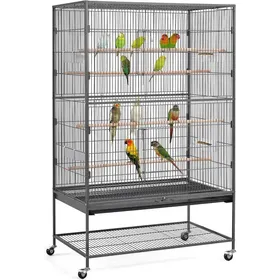 Meilleurs prix pour Volière métal sur roulettes grande cage oiseau 2 étages 935×565×153 cm sur pied pour Perroquet Ara Canari Perruche