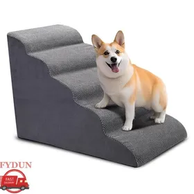Comparer les prix de FYDUN rampes pour chiens pour lits hauts Escalier pour chien pour lits hauts Marches pour chien en 5 animalerie panier Café Gris