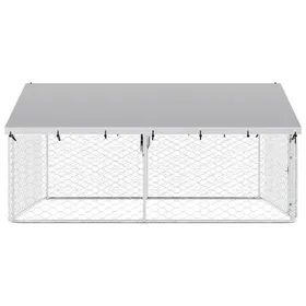 Meilleurs prix pour Solde 2026parc polyvalent/grande cage pour chien Argent - Chenil extérieur avec toit 300x300x150cm 27.85 Kg 73218861