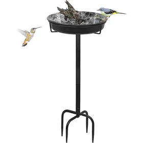 Meilleurs prix pour Abreuvoir Oiseaux - 1 Unité - Métal Et Plastique - Bol Amovible - Jardin Et Pelouse - Noir Blanc Brun Vert MICRODERMABRASION