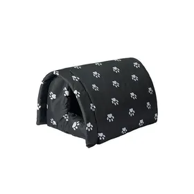 Comparer les prix de Niche d'extérieur pour Chat Imperméable PVC Maison d'animaux avec Doublure Douce, Gris,42x31x28cm