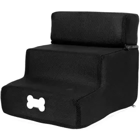 Comparer les prix de Escalier pour Chien Échelle Antidérapante Pour Chien À 3 Marches Marches Amovibles Et Lavables pour Animaux De Compagnie Noir