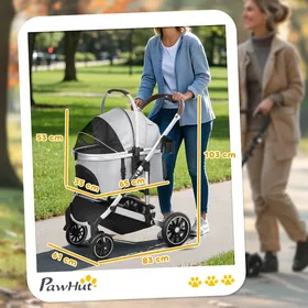 Comparer les prix de poussette pour chien 3 en 1 buggy pliable pour chiens et chats jusquà 10 kg buggy pour chat avec coussin porte-gobelet fenêtres e