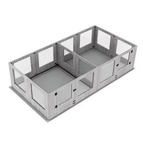 Meilleurs prix pour Enclos pour Chiens avec Diviseur, 239.2x120x60cm Parc pour Chiot, Caisse de Mise Bas en Verre Trempé avec Tapis