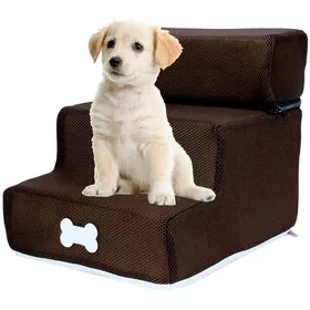 Comparer les prix de Escalier pour Chien Échelle Antidérapante Pour Chien À 3 Marches Marches Amovibles Et Lavables pour Animaux De Compagnie Brun