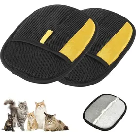 Meilleurs prix pour Gants de Toilettage Double Face Antistatiques Épilation Douce Poils Animaux Réutilisables Nettoyage Canapé Tapis Auto – 2PCS