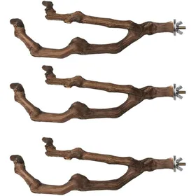 Meilleurs prix pour Perchoir naturel pour perroquet support pour oiseaux bâtonnet de vigne sauvage fourche à griffer jouet pour perruche grimpante